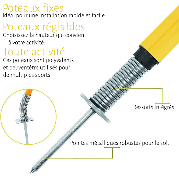 Lot de 4 Drapeaux Corner de Football avec Poteaux