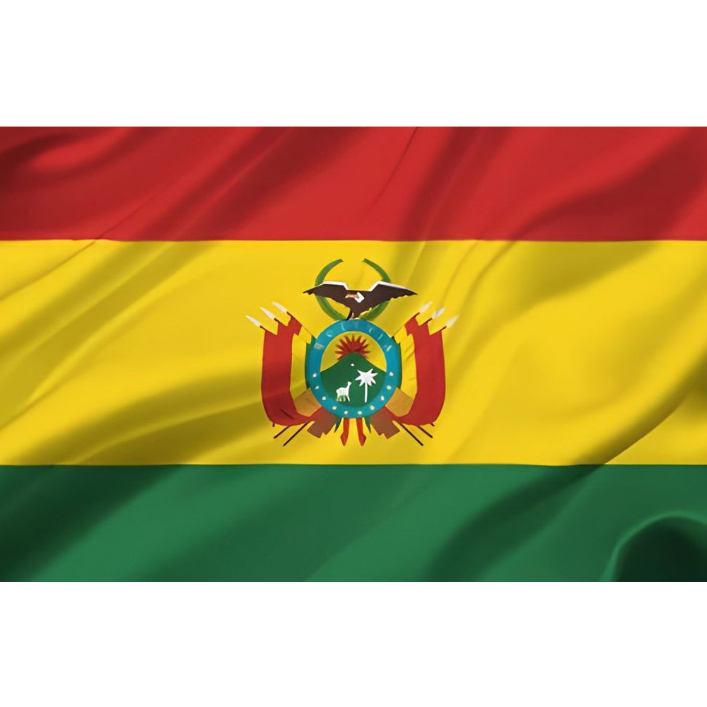 Drapeau de la Bolivie rouge jaune vert – polyester haute qualité, usage extérieur et intérieur, format 2:3, coutures renforcées