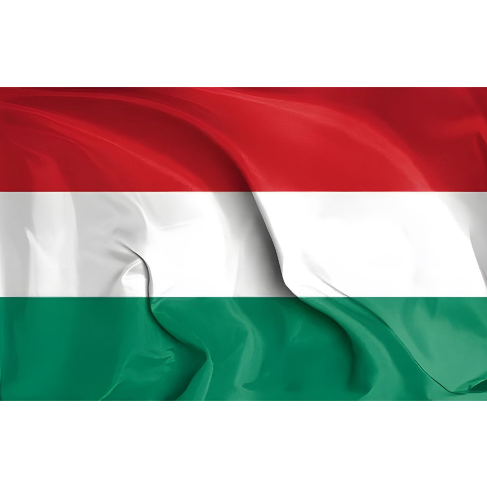 Drapeau de la Hongrie rouge blanc vert – polyester haute qualité, usage extérieur et intérieur, coutures renforcées, format 2:3