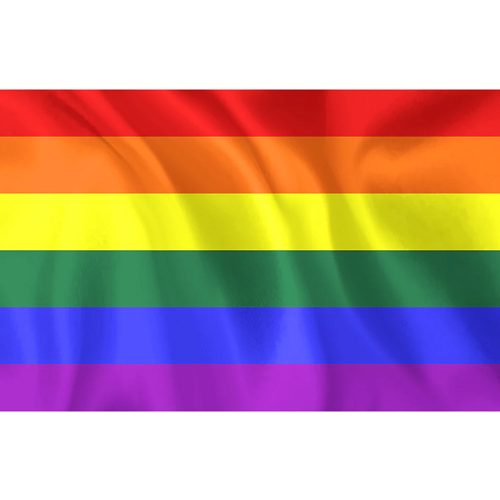 Drapeau arc-en-ciel LGBT avec 6 bandes colorées – polyester résistant, format 2:3, coutures renforcées, usage extérieur ou intérieur