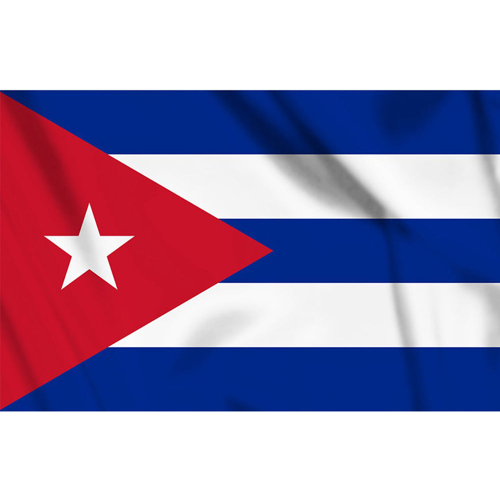 Drapeau de Cuba bleu blanc rouge avec étoile blanche – polyester haute qualité, format 2:3, coutures renforcées, usage extérieur
