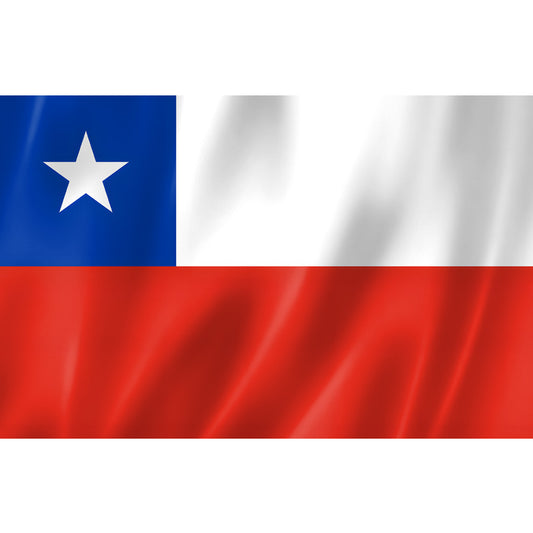 Drapeau du Chili rouge blanc bleu avec étoile – polyester haute qualité, format 2:3, usage extérieur et intérieur, coutures renforcées