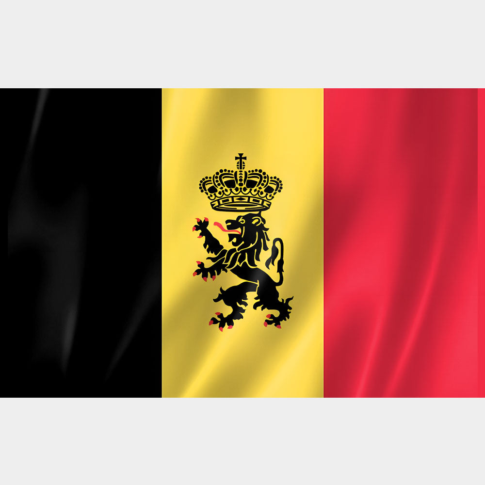 Drapeau de la Belgique avec lion noir couronné 