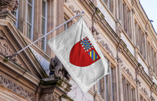 Drapeau de la ville de Dijon – blason rouge, Bourgogne ancienne et moderne, armoiries historiques, format 2:3 en polyester
