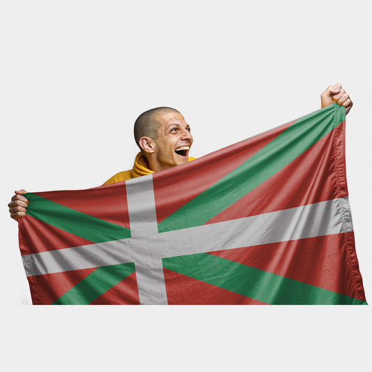 Drapeau basque Ikurriña rouge vert blanc – polyester haute qualité, coutures renforcées, pour intérieur ou extérieur
