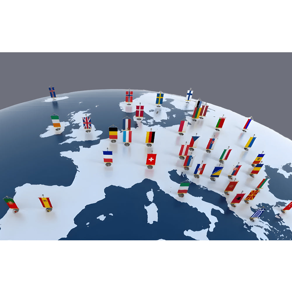Pack de 10 drapeaux européens personnalisables