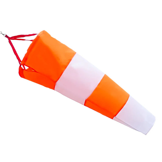 Manche à air orange et blanche en polyester ripstop – visibilité maximale et résistance au vent