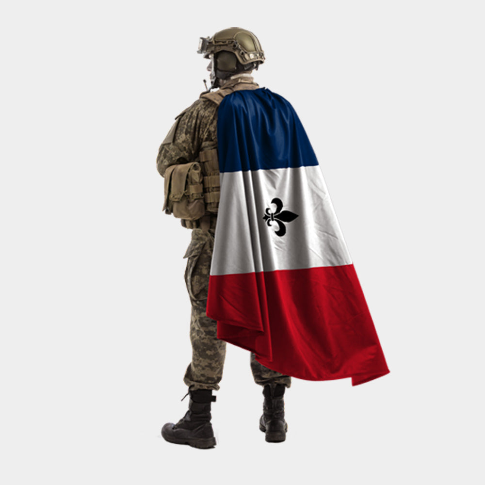 Drapeau France avec Fleur de Lys Noire